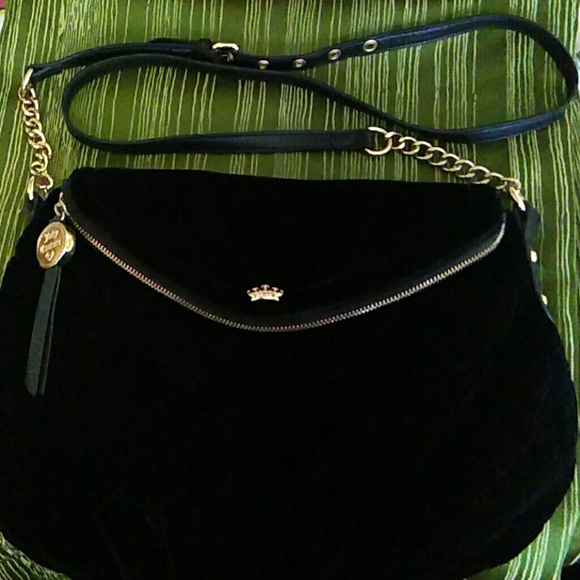 Juicy Couture Handbags - Black Juicy velvet crossbody purse